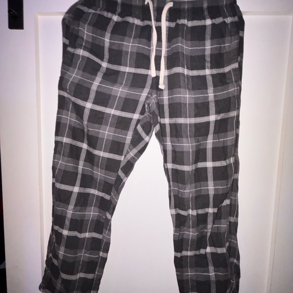 American Eagle Outfitters Black and White Plaid Joggers